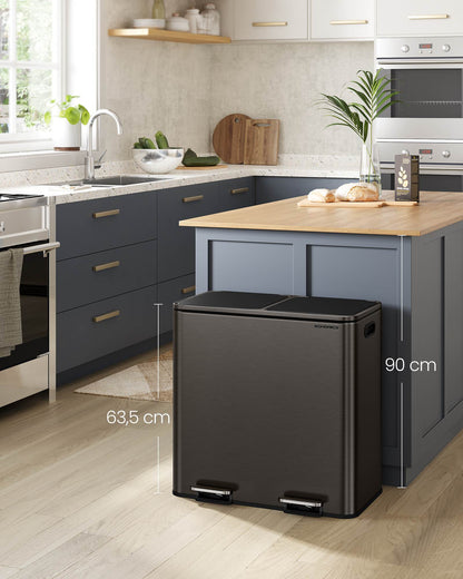 2 x 10.6 Gallon (2 x 40 L) Trash Can for Kitchen