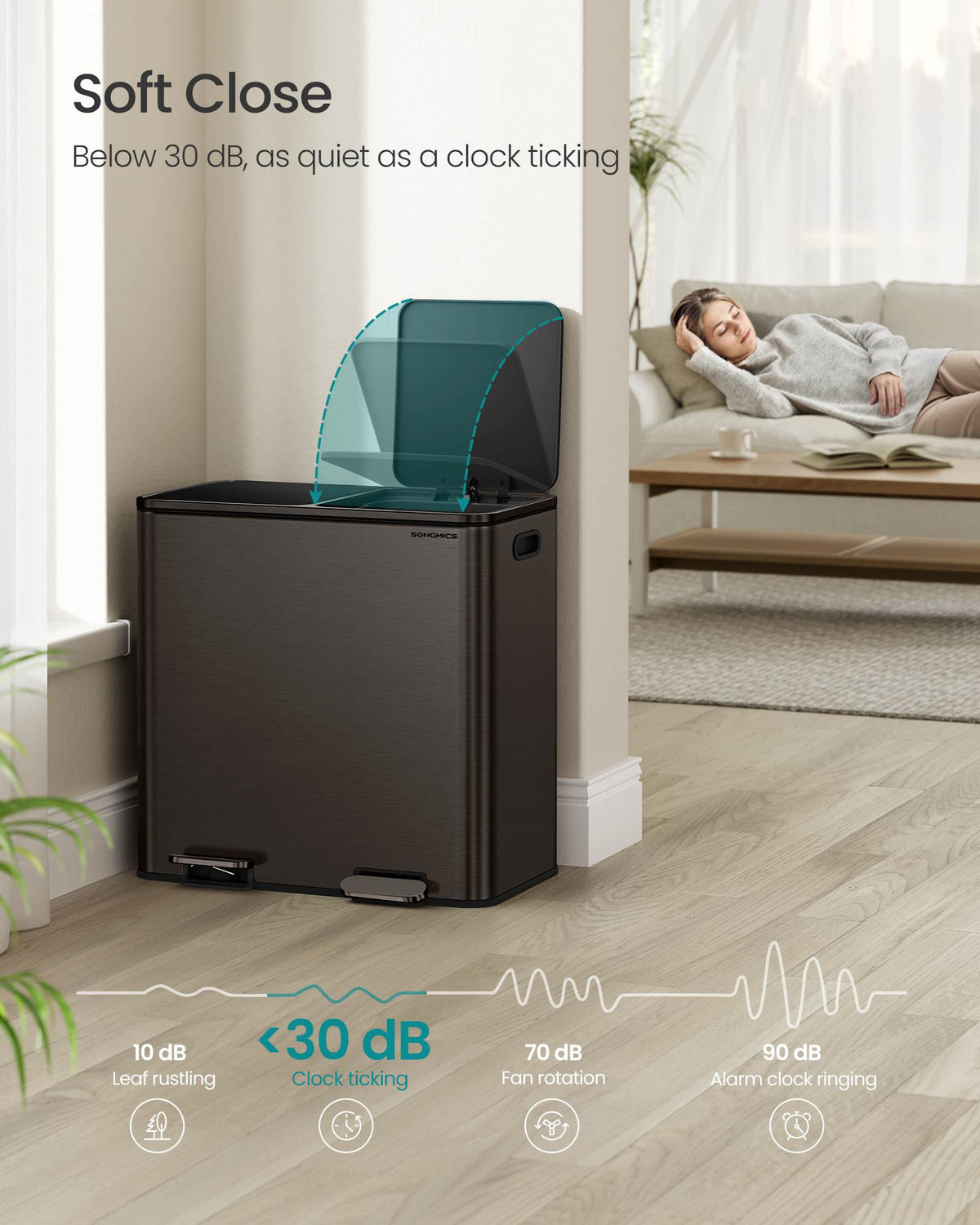 2 x 10.6 Gallon (2 x 40 L) Trash Can for Kitchen