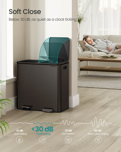 2 x 10.6 Gallon (2 x 40 L) Trash Can for Kitchen