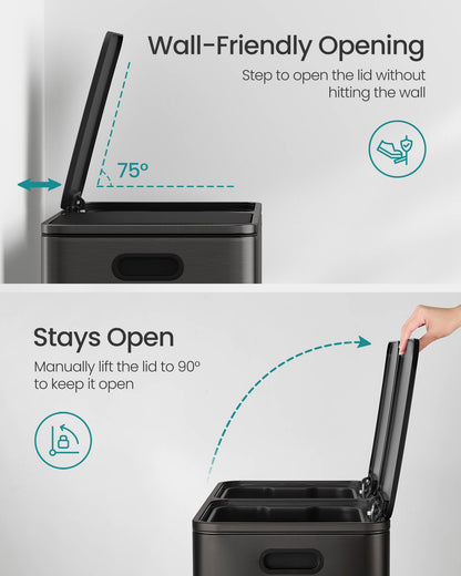 2 x 10.6 Gallon (2 x 40 L) Trash Can for Kitchen