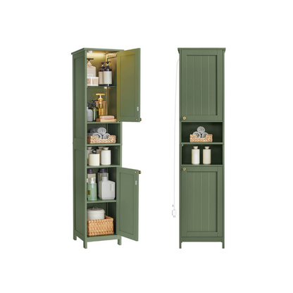 Tall Bathroom Cabinet with Lights - HWLEXTRA 