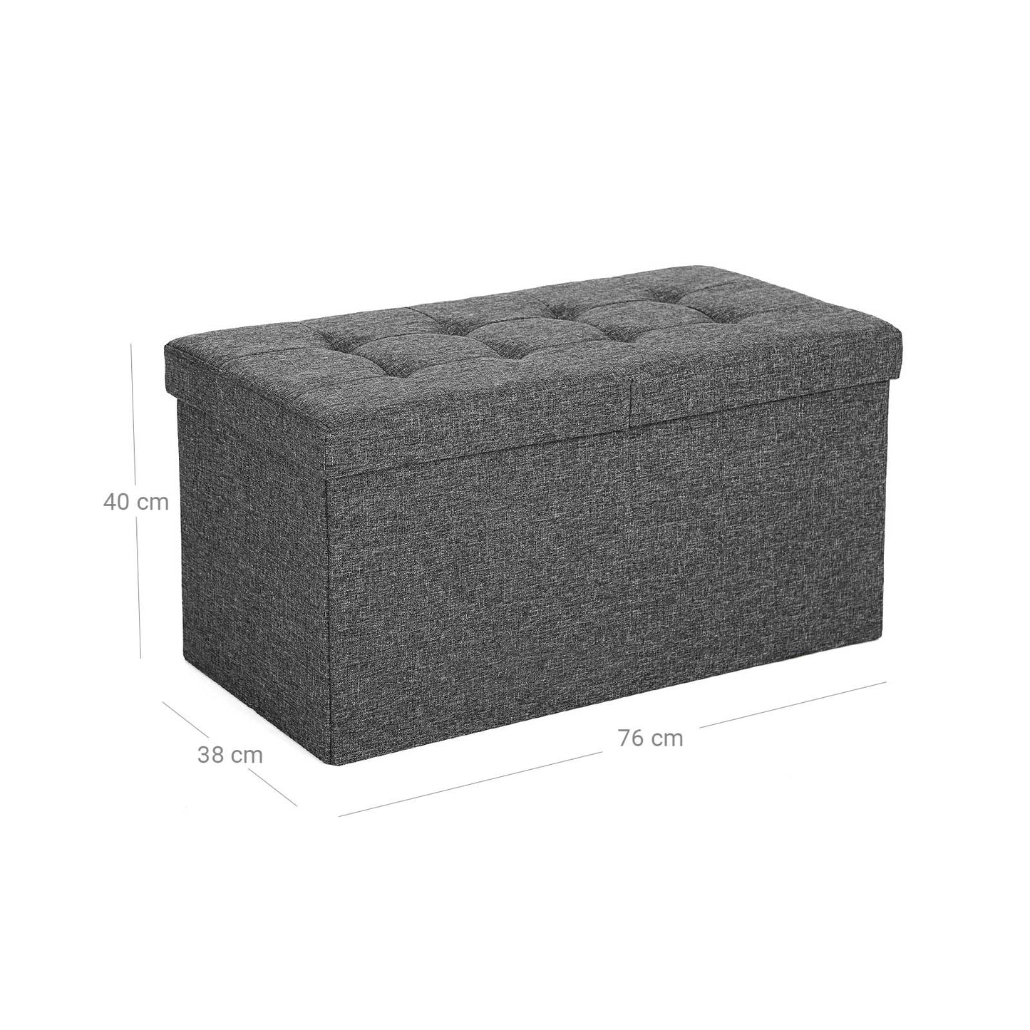 80L Linen Look Ottoman - image 7