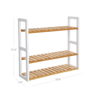Bamboo Bathroom Shelves, 3-Tier Adjustable Layer Rack, Bathroom Towel Shelf