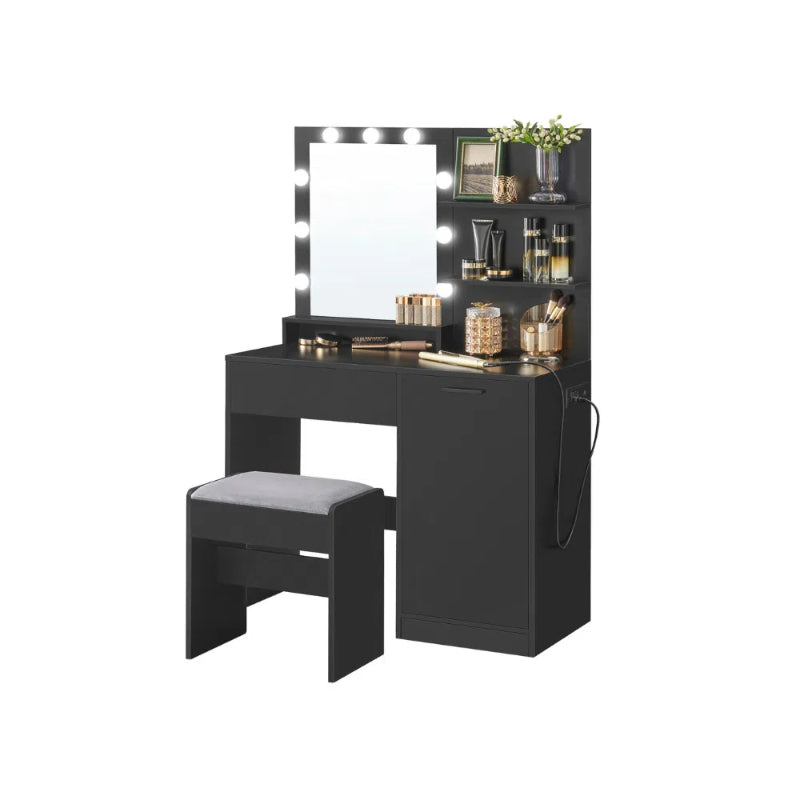 Vanity Desk with Mirror and Lights