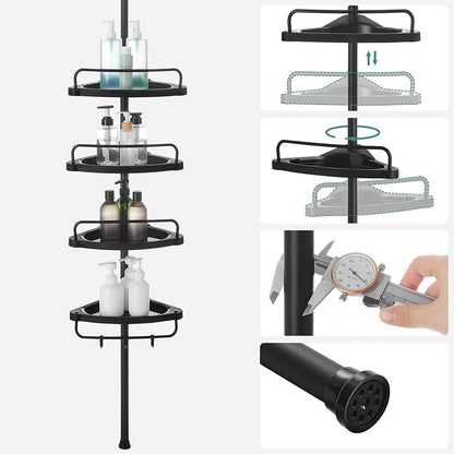 Black Adjustable Corner Bathroom Shelf - image 4