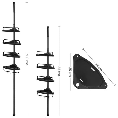 Black Adjustable Corner Bathroom Shelf - image 5