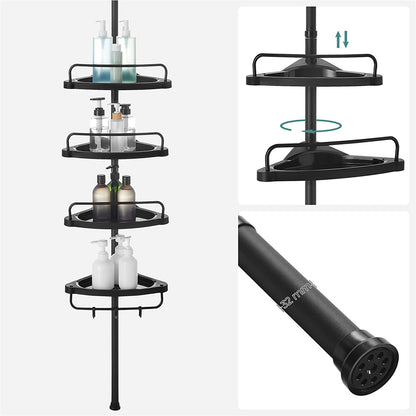 Black Adjustable Corner Bathroom Shelf - image 7