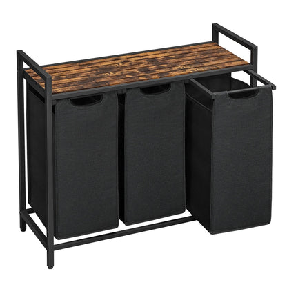 Laundry Basket with 3 Pull-Out and Removable Bags - image 1