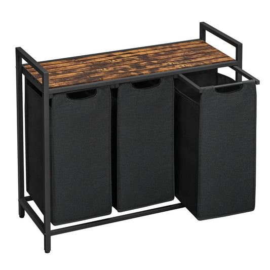 Laundry Basket with 3 Pull-Out and Removable Bags - image 1