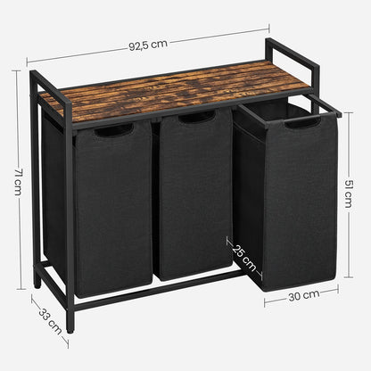 Laundry Basket with 3 Pull-Out and Removable Bags - image 3