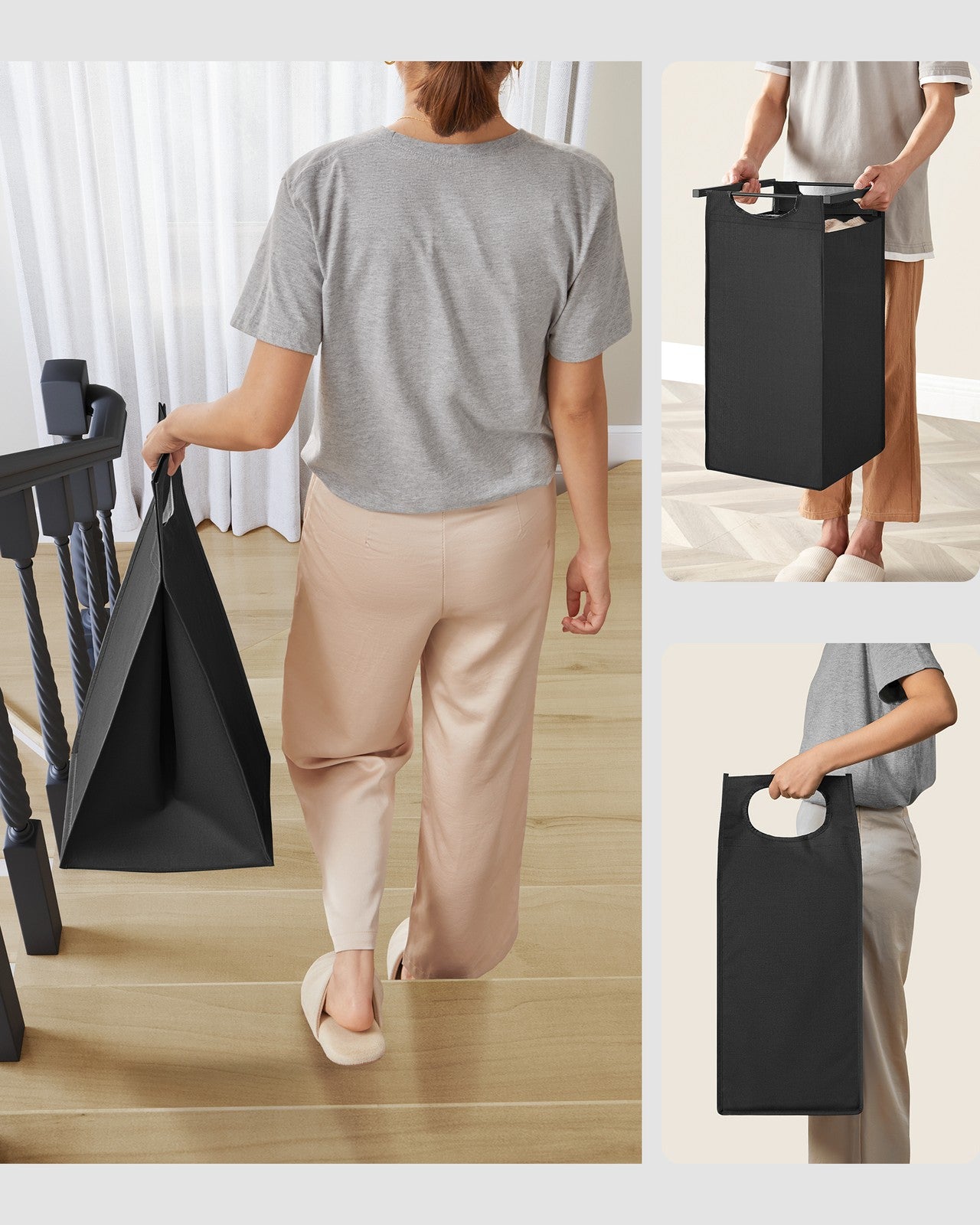 Laundry Basket with 3 Pull-Out and Removable Bags - image 6