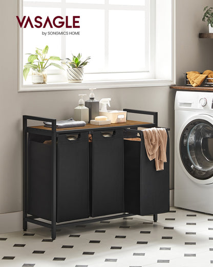 Laundry Basket with 3 Pull-Out and Removable Bags - image 9