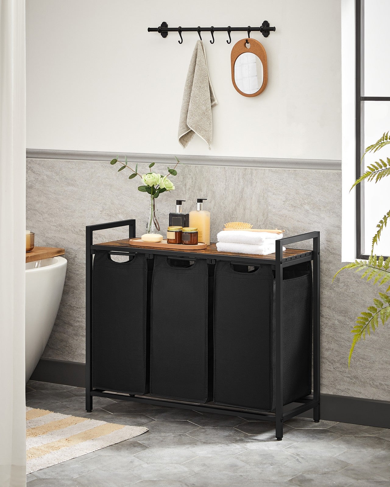 Laundry Basket with 3 Pull-Out and Removable Bags - image 11