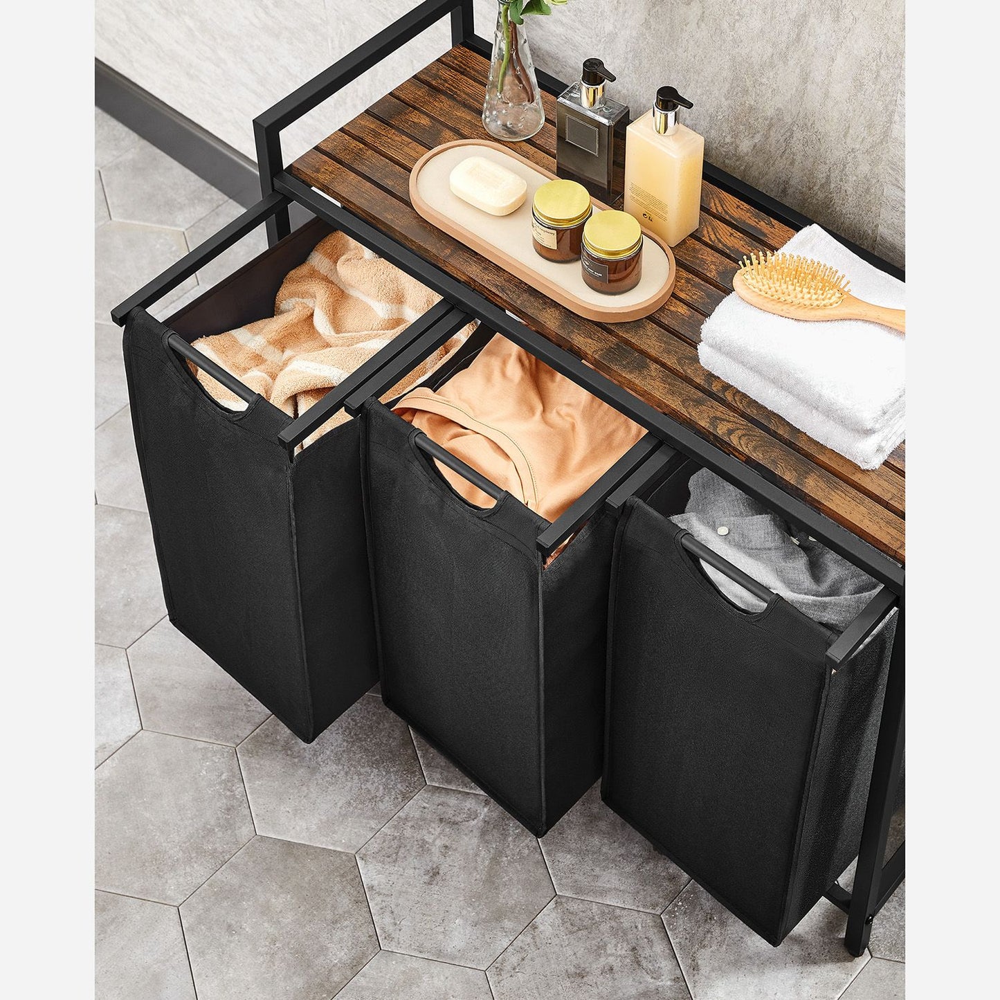 Laundry Basket with 3 Pull-Out and Removable Bags - image 12