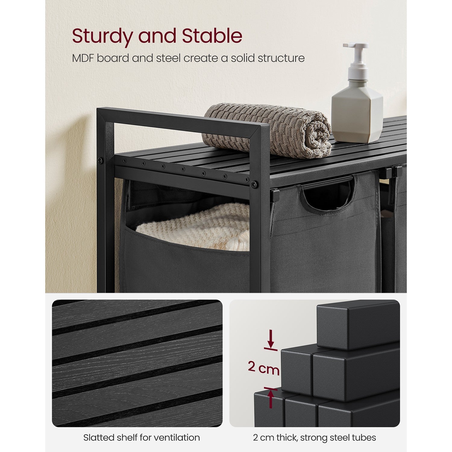 Laundry Basket with 3 Pull-Out and Removable Bags - image 19