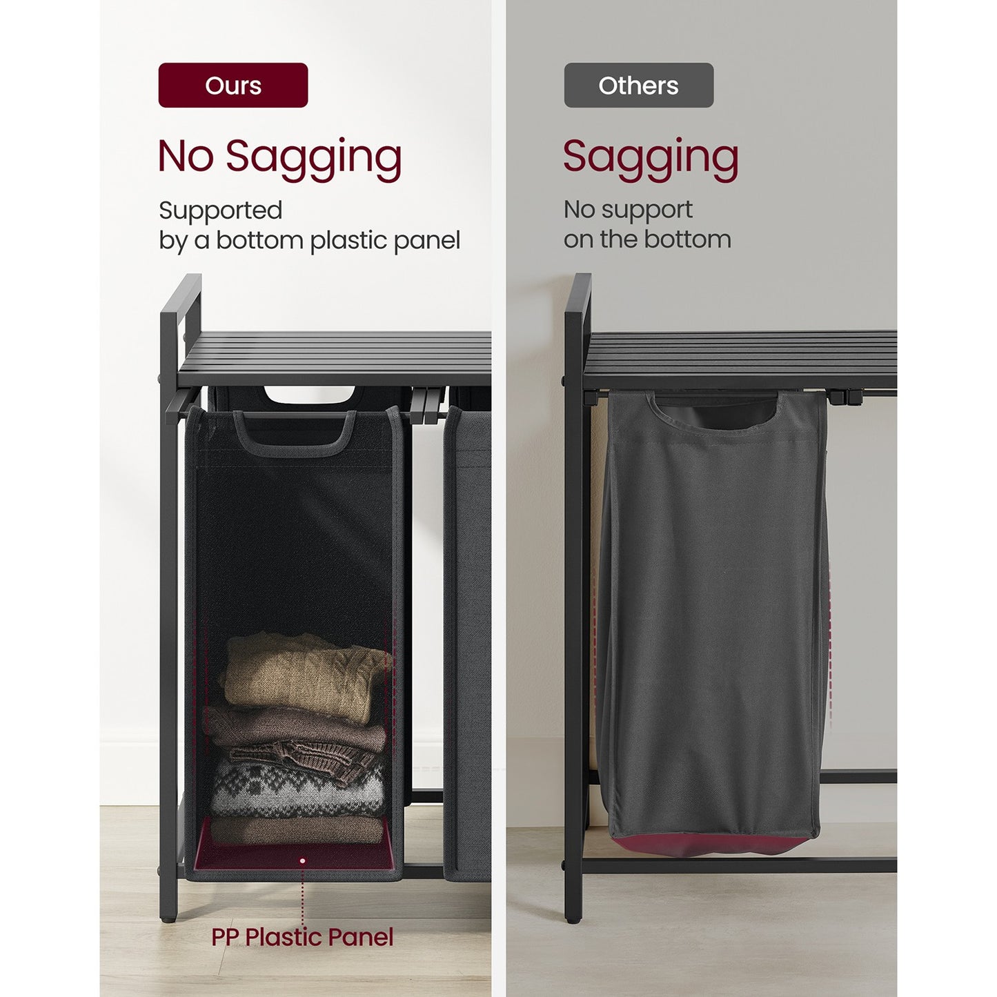 Laundry Basket with 3 Pull-Out and Removable Bags - image 20