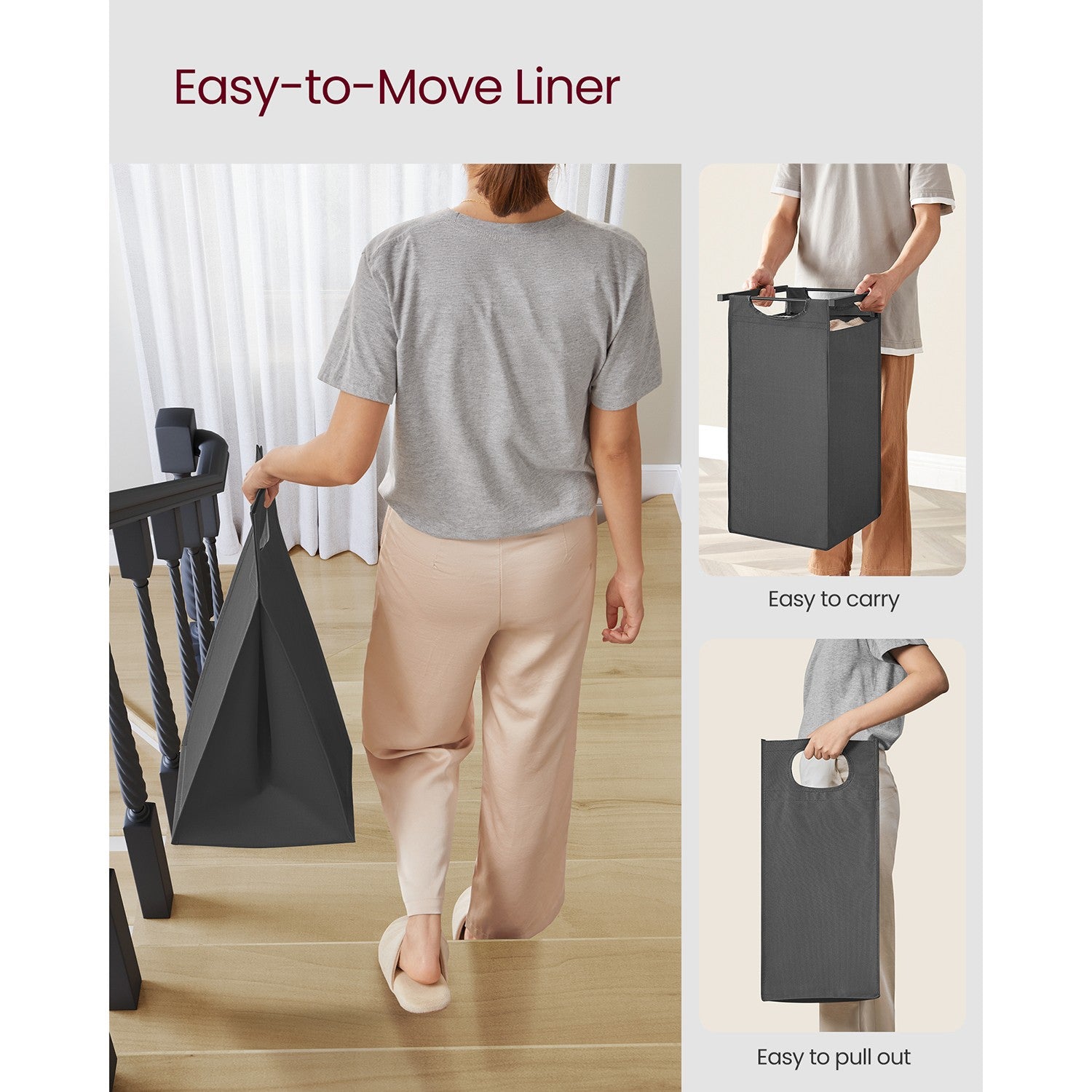 Laundry Basket with 3 Pull-Out and Removable Bags - image 23
