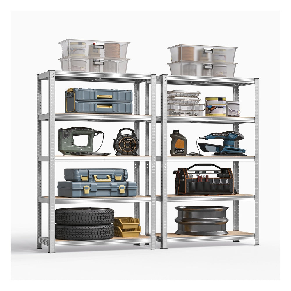 Set of 2 Silver Garage Shelving - image 1