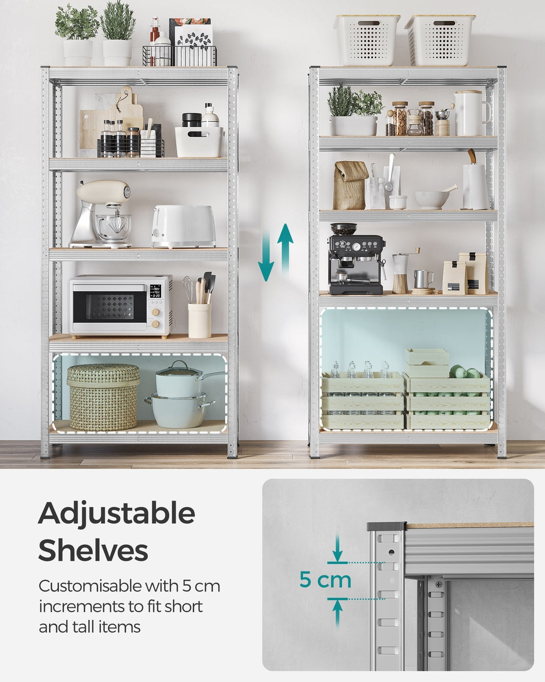 Set of 2 Silver Garage Shelving - image 5