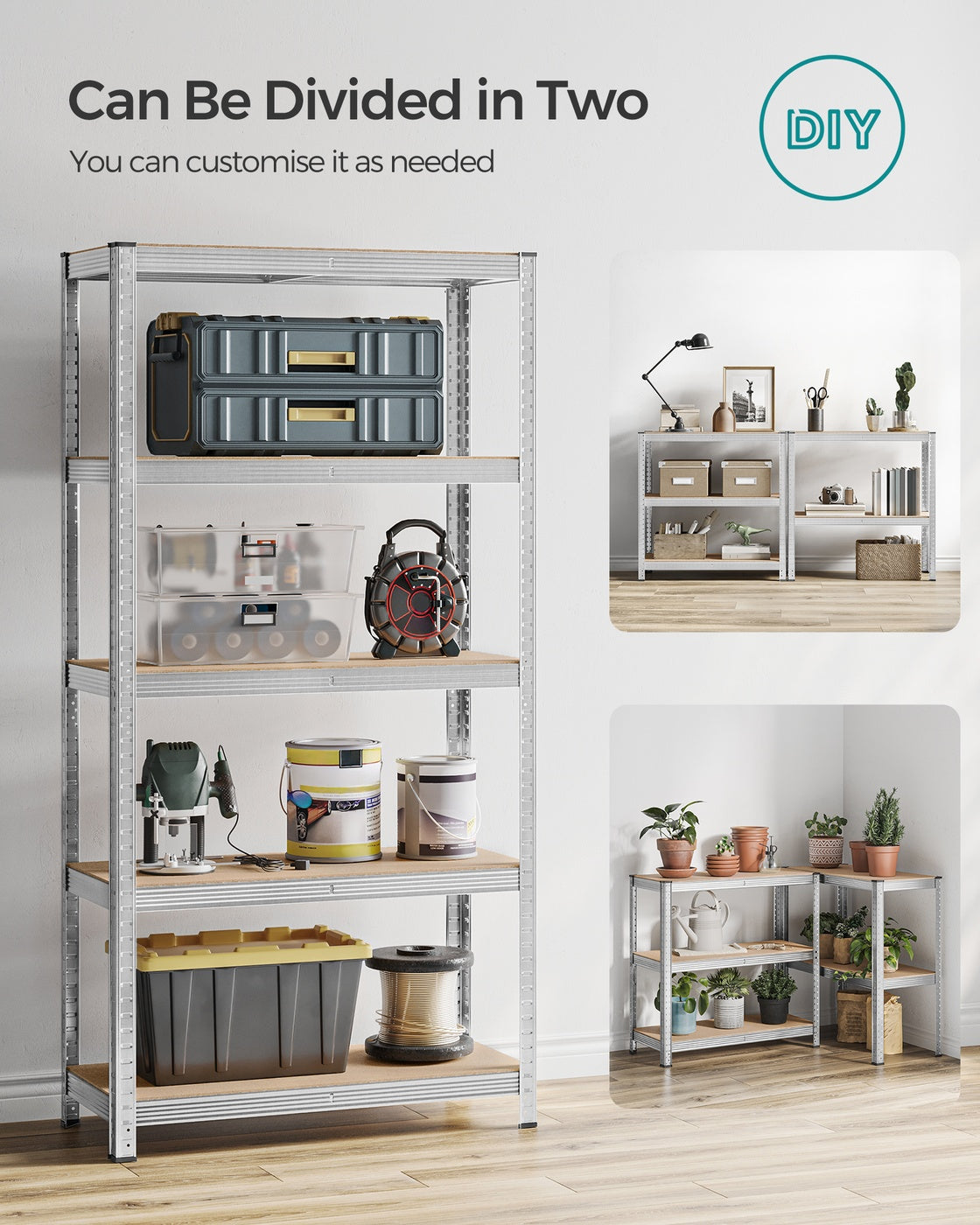 Set of 2 Silver Garage Shelving - image 7