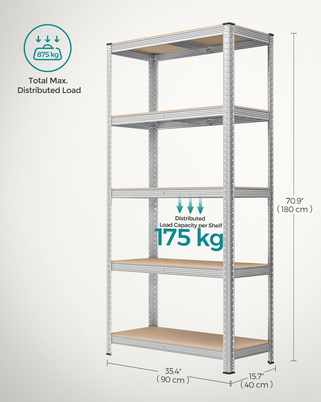 Set of 2 Silver Garage Shelving - image 7