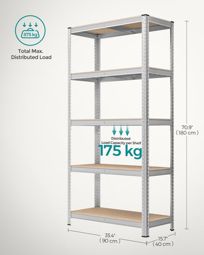 Set of 2 Silver Garage Shelving - image 7
