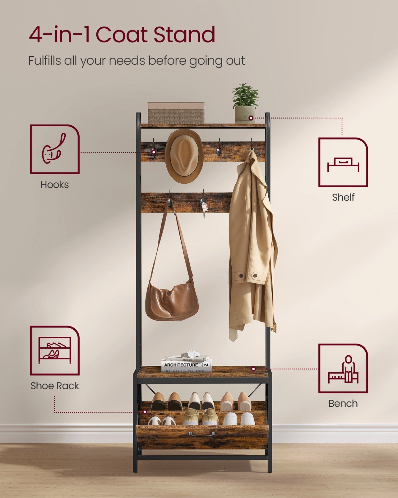 Coat Rack with Shoe Storage - image 2