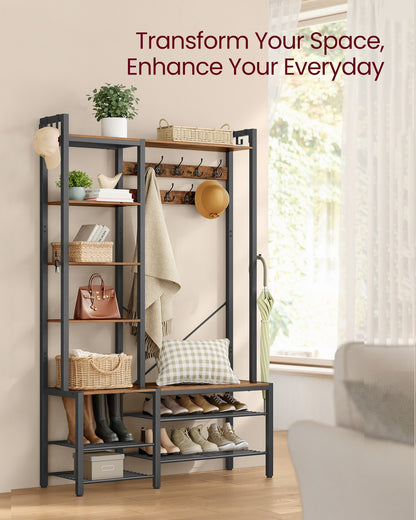 9 Hook Coat Rack with Shoe Bench - image 4