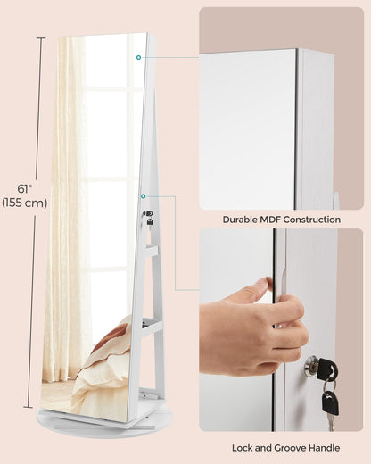 Rotating LED Mirror Jewelry Cabinet - image 14