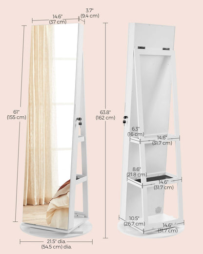 Rotating LED Mirror Jewelry Cabinet - image 21