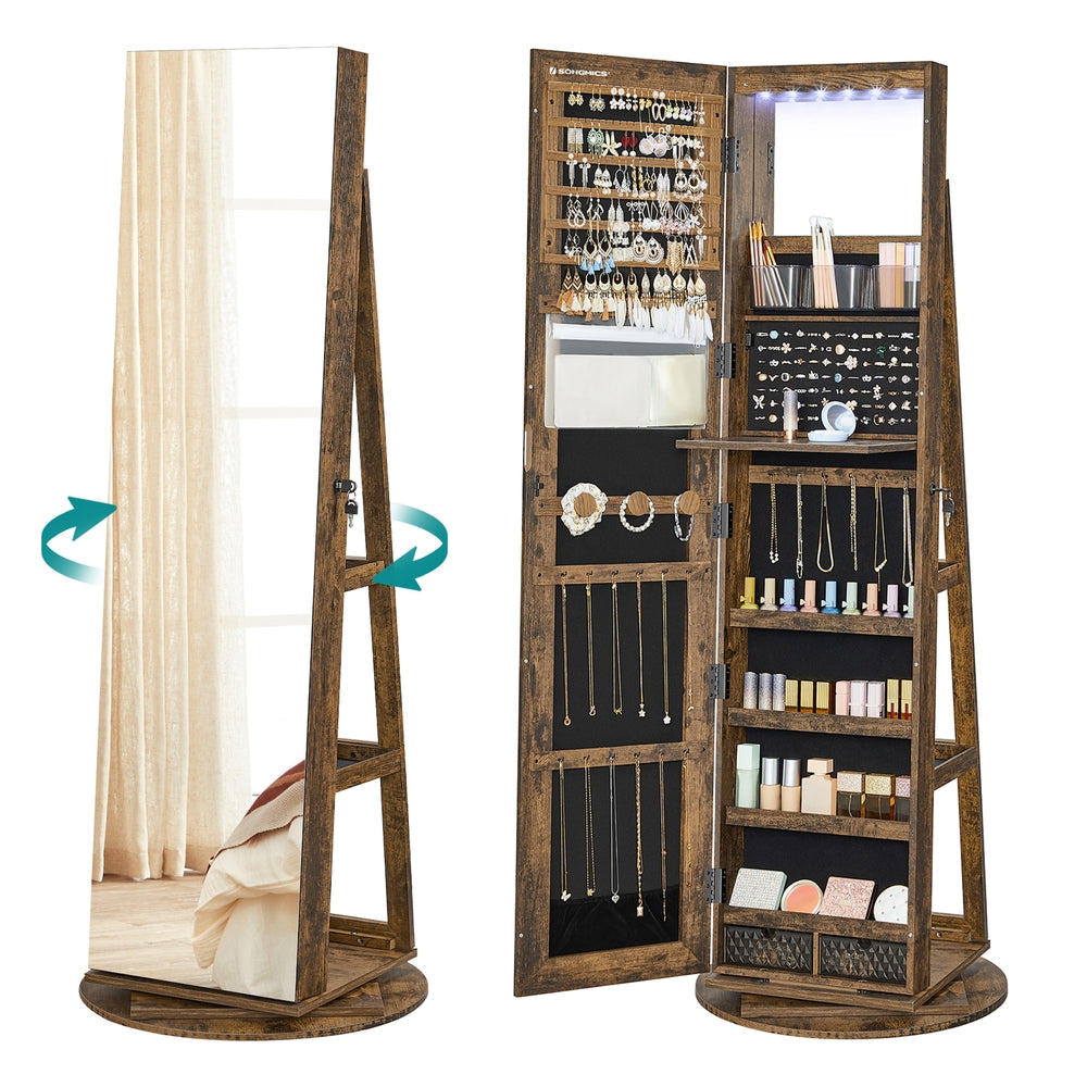Rotating LED Mirror Jewelry Cabinet - image 1