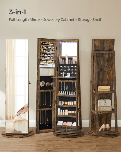 Rotating LED Mirror Jewelry Cabinet - image 5