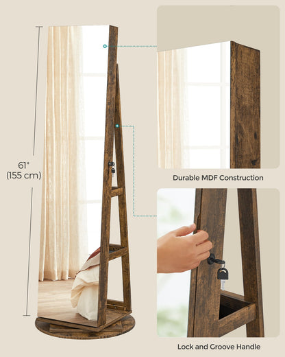 Rotating LED Mirror Jewelry Cabinet - image 11