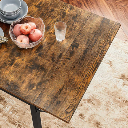 Extendable Dining Table Rustic Brown and Ink Black - image 3