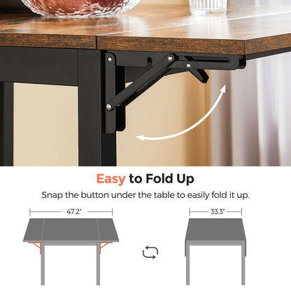 Extendable Dining Table Rustic Brown and Ink Black - image 10