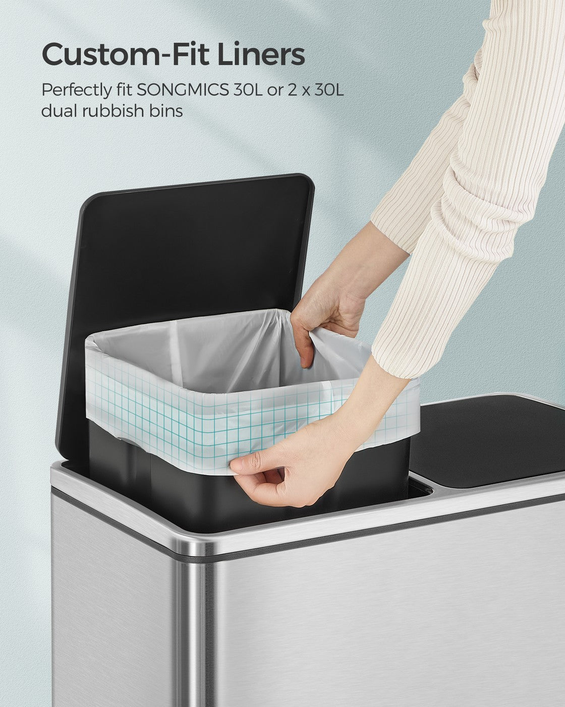 Drawstring Bin Liners, 30L Bin Liners, Code 30A, Customized, 1 Roll, 45 Pieces - image 6