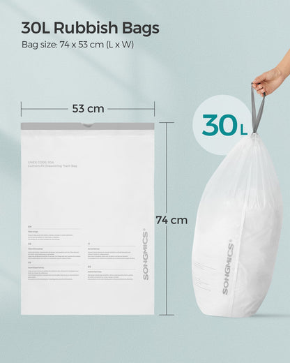 Drawstring Bin Liners, 30L Bin Liners, Code 30A, Customized, 1 Roll, 45 Pieces - image 7