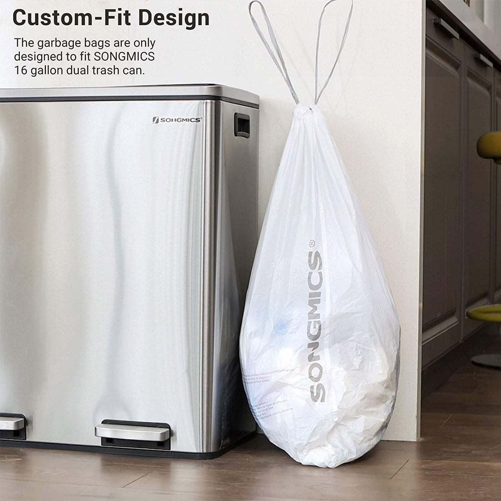 Drawstring Bin Liners, 30L Bin Liners, Code 30A, Customized, 2 Rolls, 90 Pieces - image 2