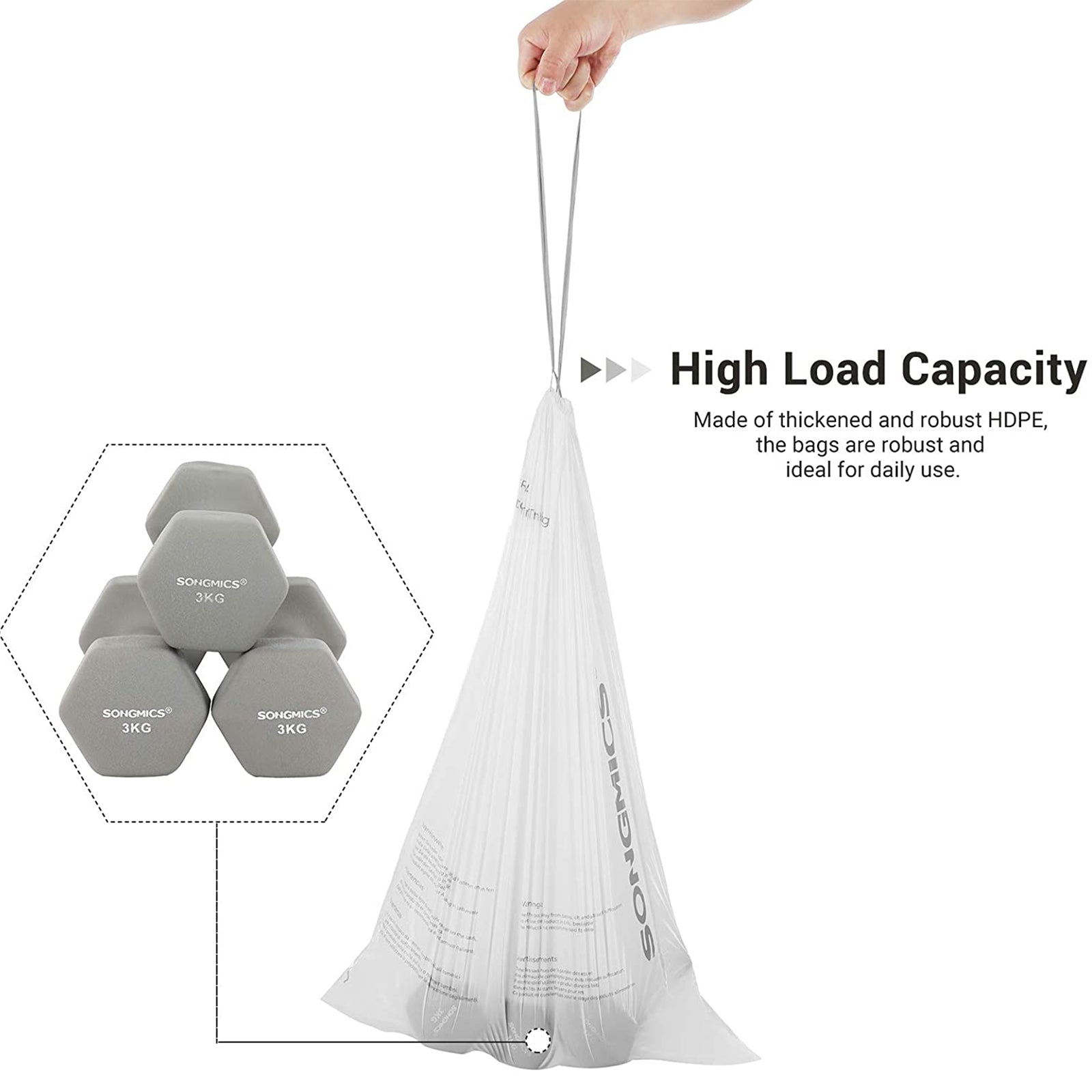 Drawstring Bin Liners, 30L Bin Liners, Code 30A, Customized, 2 Rolls, 90 Pieces - image 5