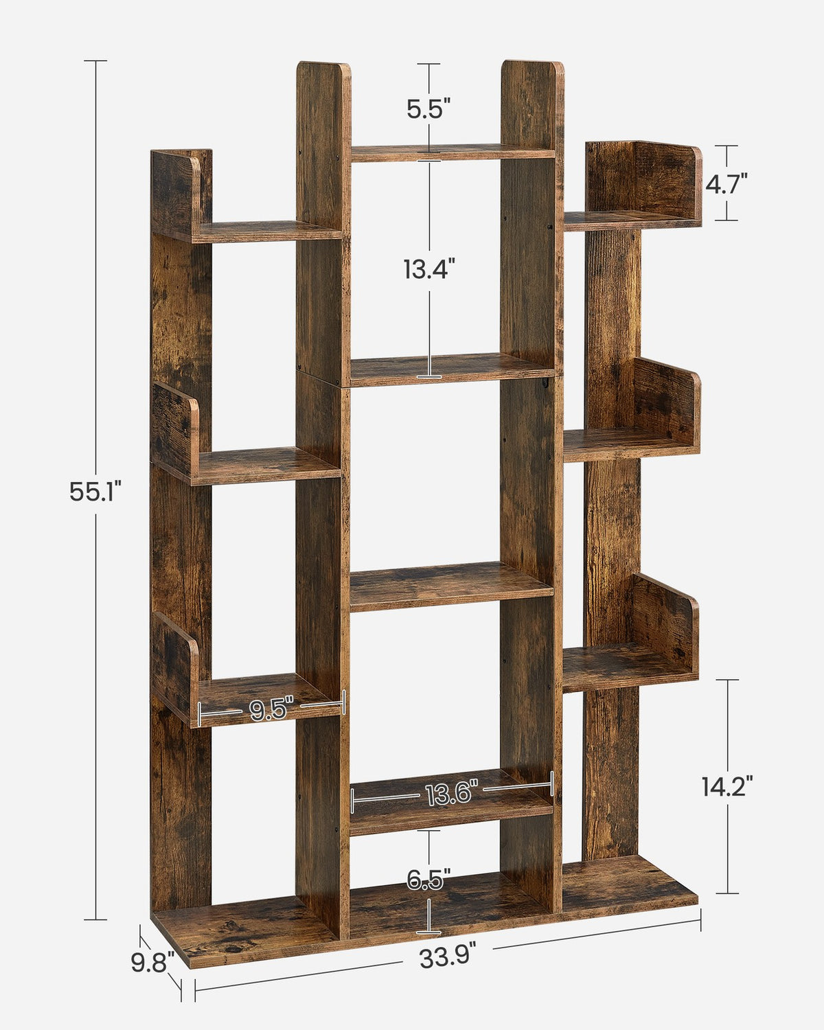 13 Storage Shelves Bookshelf - image 8