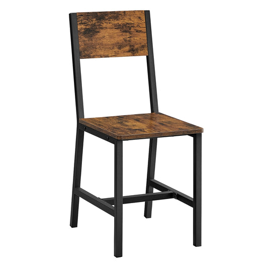 Dining Chair Set of 2, Steel Frame, Industrial Dining Room - image 1