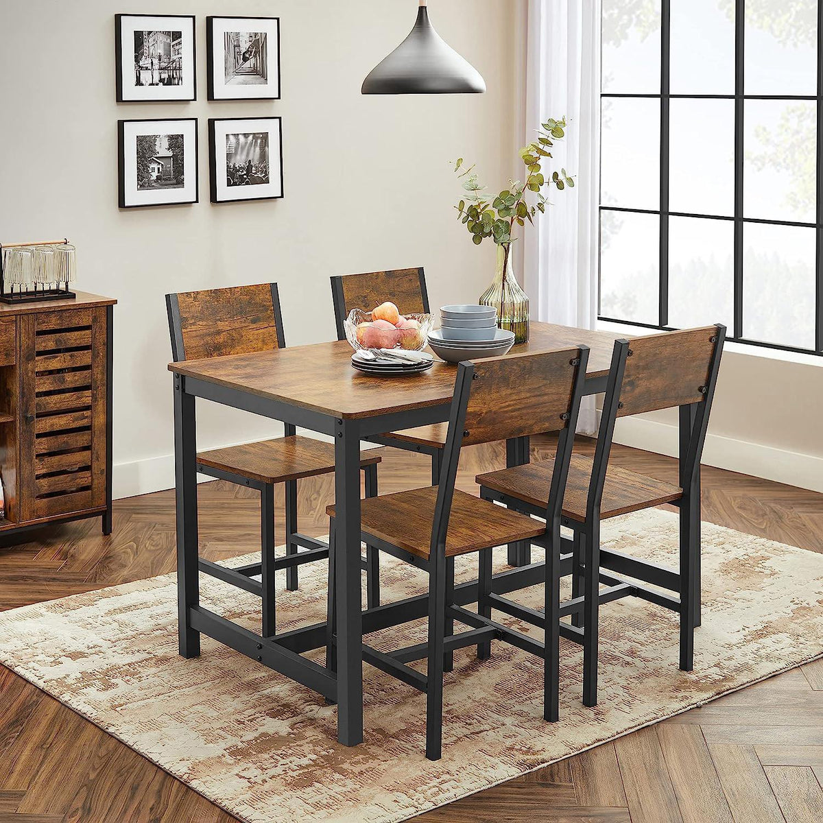Dining Chair Set of 2, Steel Frame, Industrial Dining Room - image 2