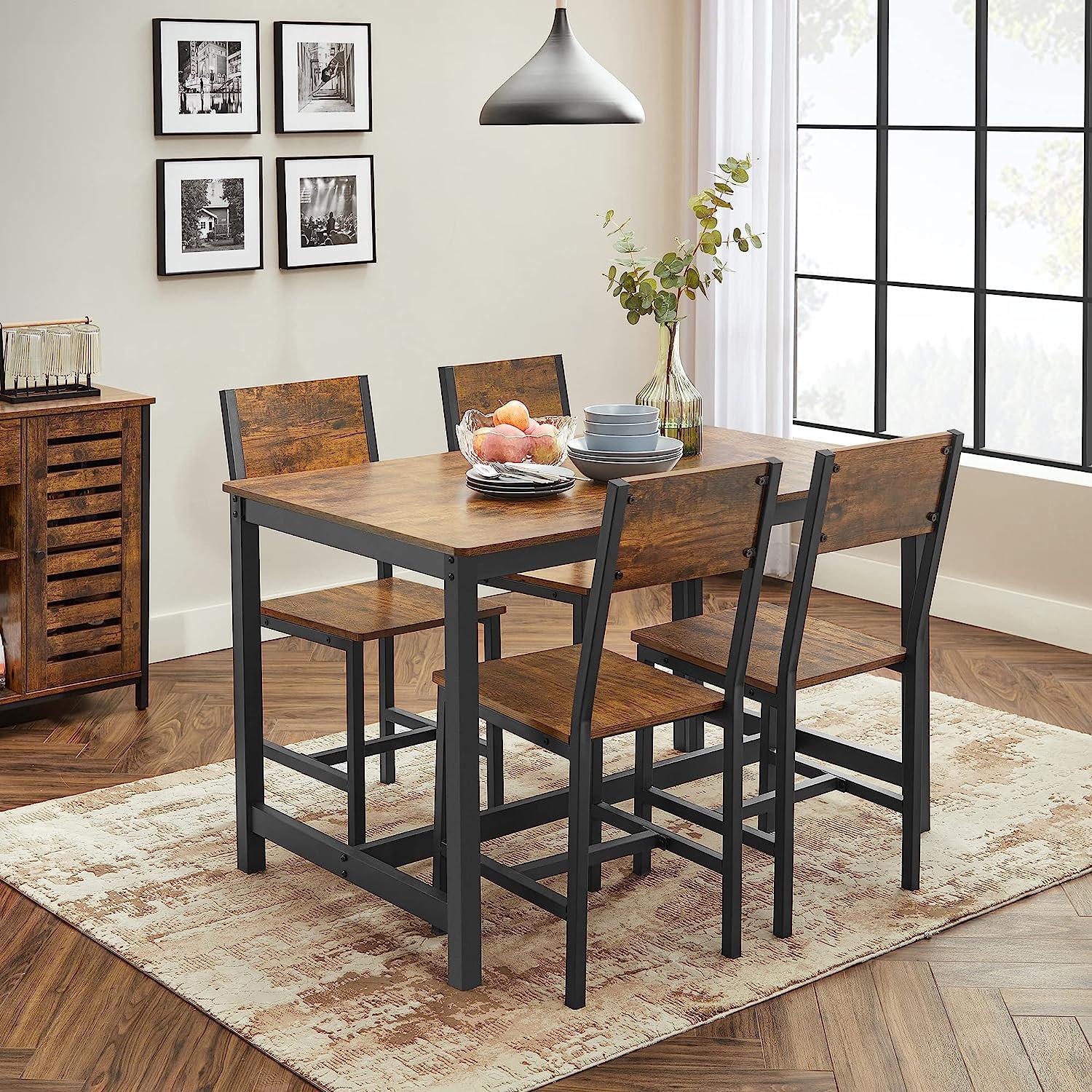 Dining Chair Set of 2, Steel Frame, Industrial Dining Room - image 2