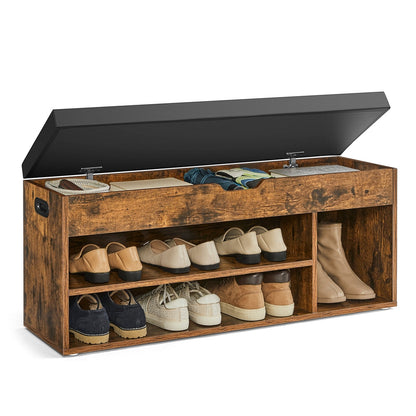 Shoe Bench with Cushion 3 Compartments White - image 31