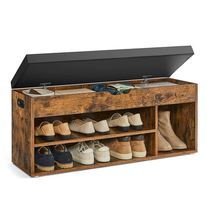 Shoe Bench with Cushion 3 Compartments White - image 32