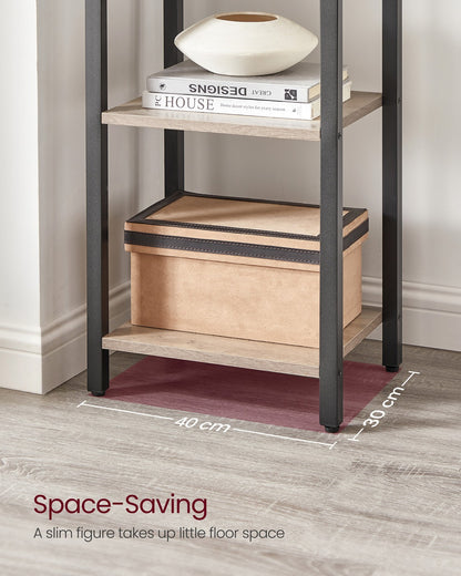 6-Tier Bookshelf, 30 x 40 x 187.5 cm, Rustic Brown and Ink Black - image 14