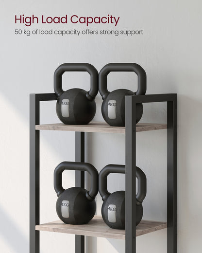 6-Tier Bookshelf, 30 x 40 x 187.5 cm, Rustic Brown and Ink Black - image 18