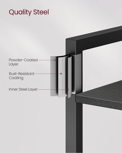 6-Tier Bookshelf, 30 x 40 x 187.5 cm, Rustic Brown and Ink Black - image 38