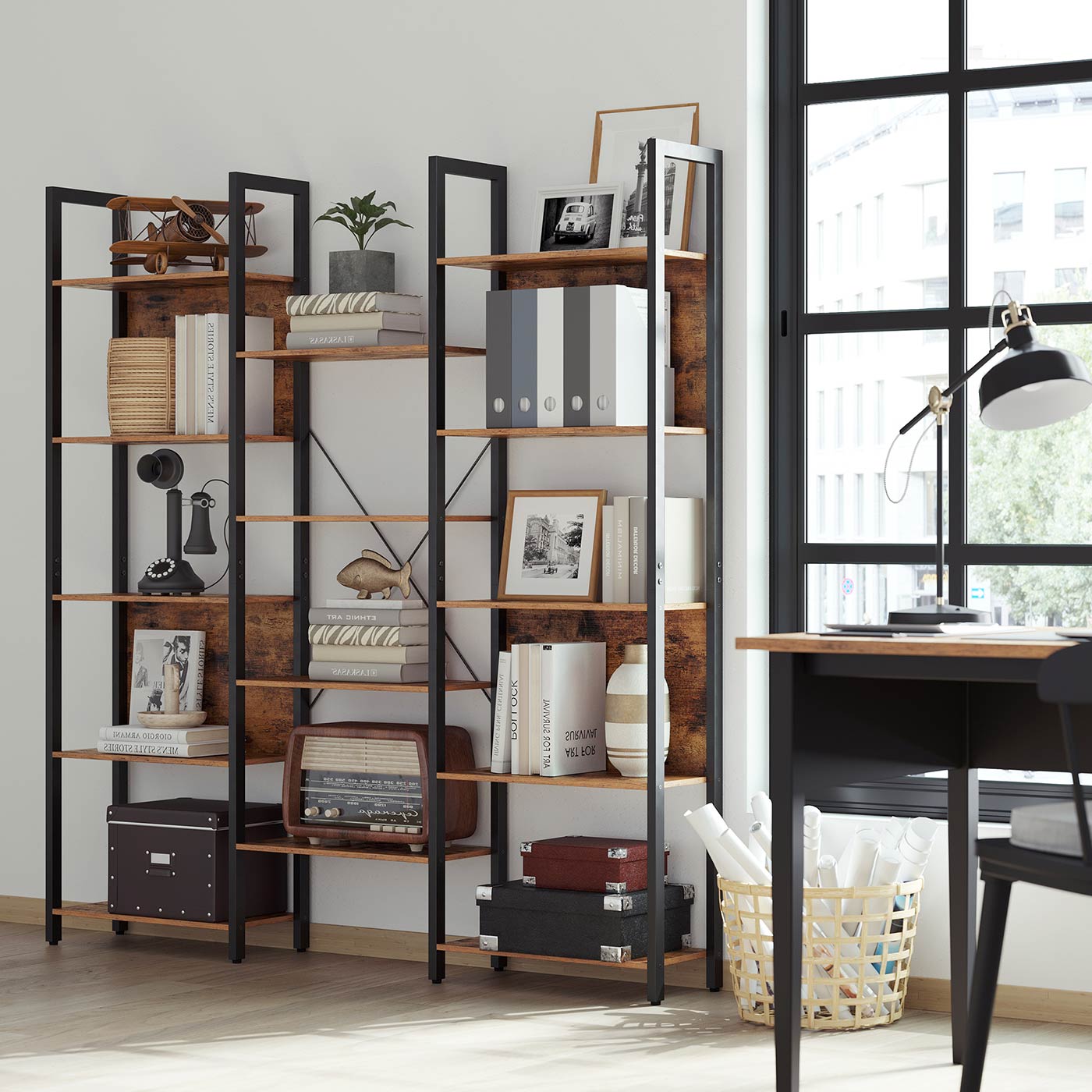 Large Bookshelf with 14 Storage Shelves - image 3
