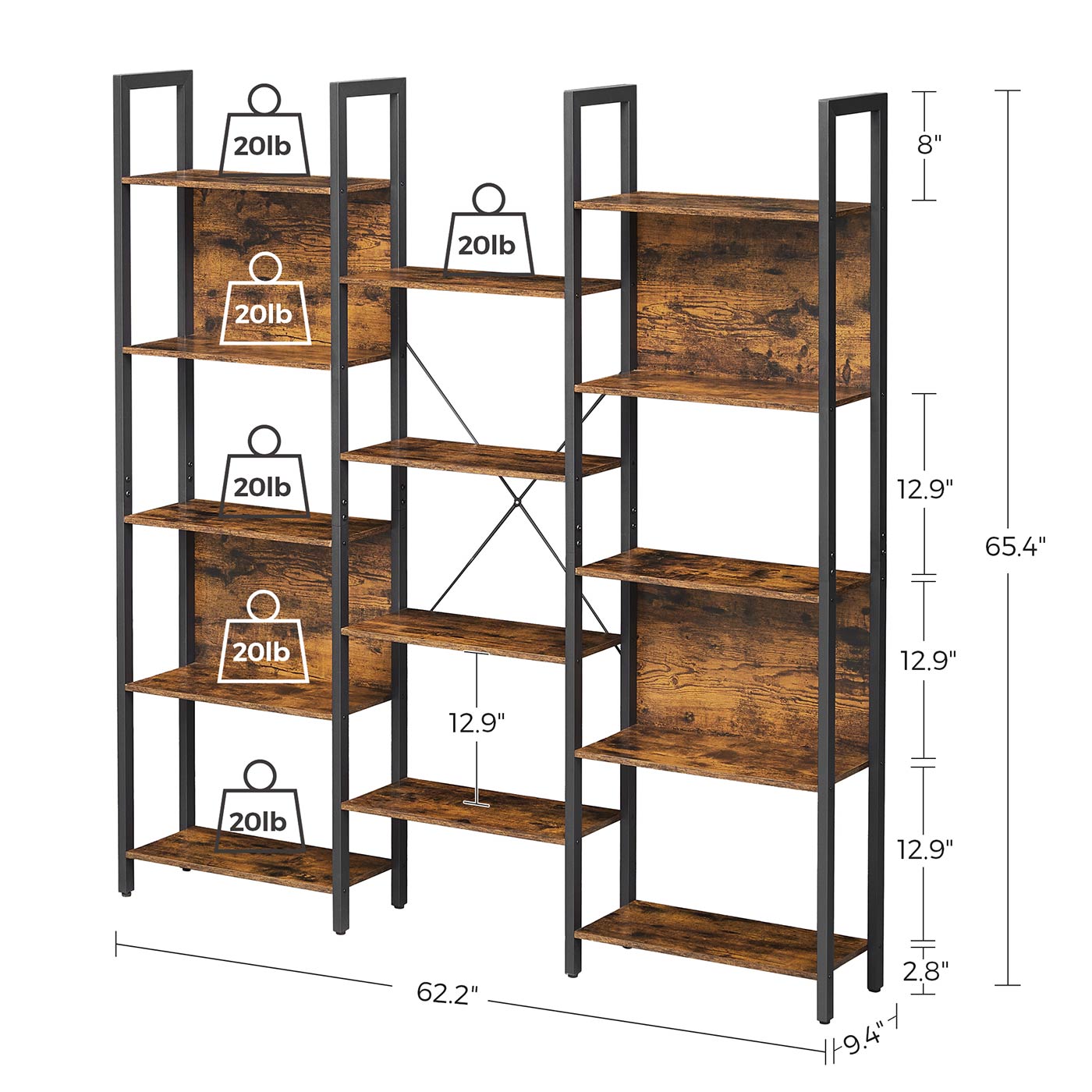 Large Bookshelf with 14 Storage Shelves - image 8